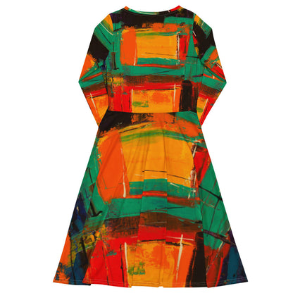 Gianneli Colours Long Sleeve Midi Dress
