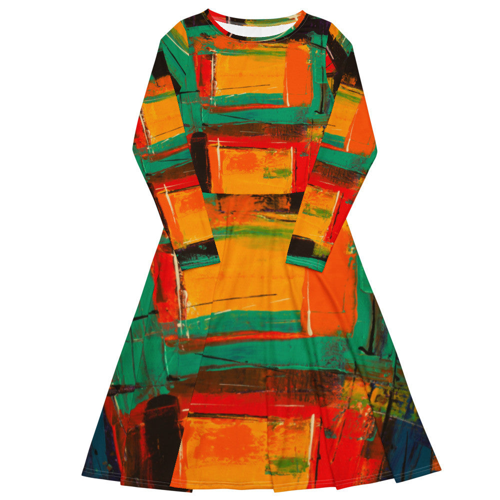 Gianneli Colours Long Sleeve Midi Dress