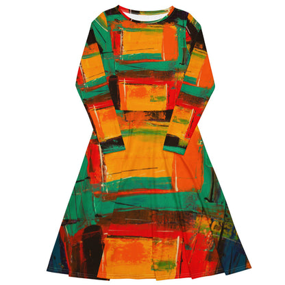 Gianneli Colours Long Sleeve Midi Dress